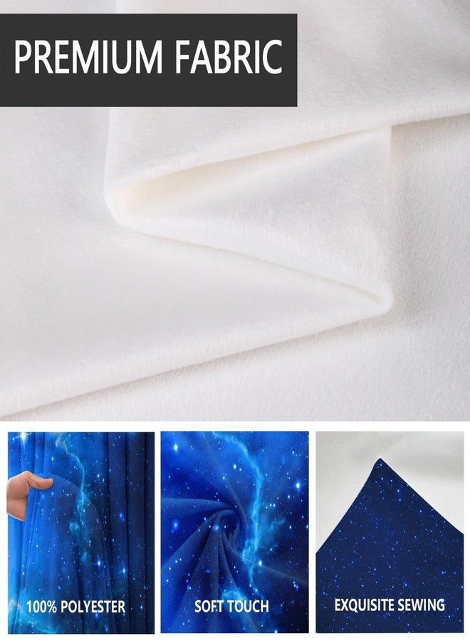 AAtter Galaxy Window Curtain Blue Outer Space Star Kids Boys Men Celestial Cloud Universe Trippy Cool Anime Living Room Bedroom Rod Pocket Drapes Treatment Fabric 1 Pair Home Decor, 42" W x 63" L, Fun - Image 2